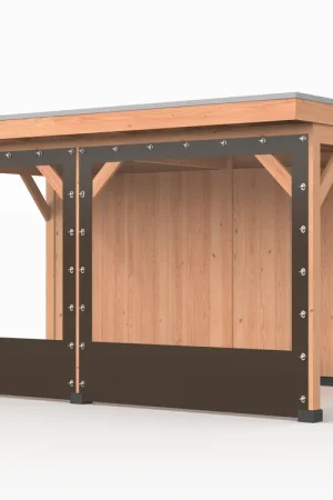Uitverkoop Verandazeil Wand 600 cm Taupe - voor 14 x 14 cm Staanders